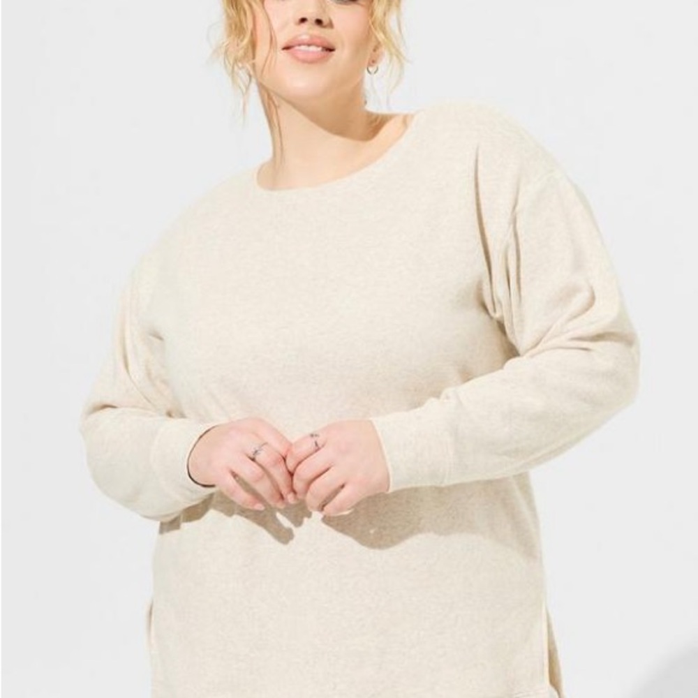 Torrid Cozy Fleece Drop Shoulder Step Hem Sweatshirt 3x